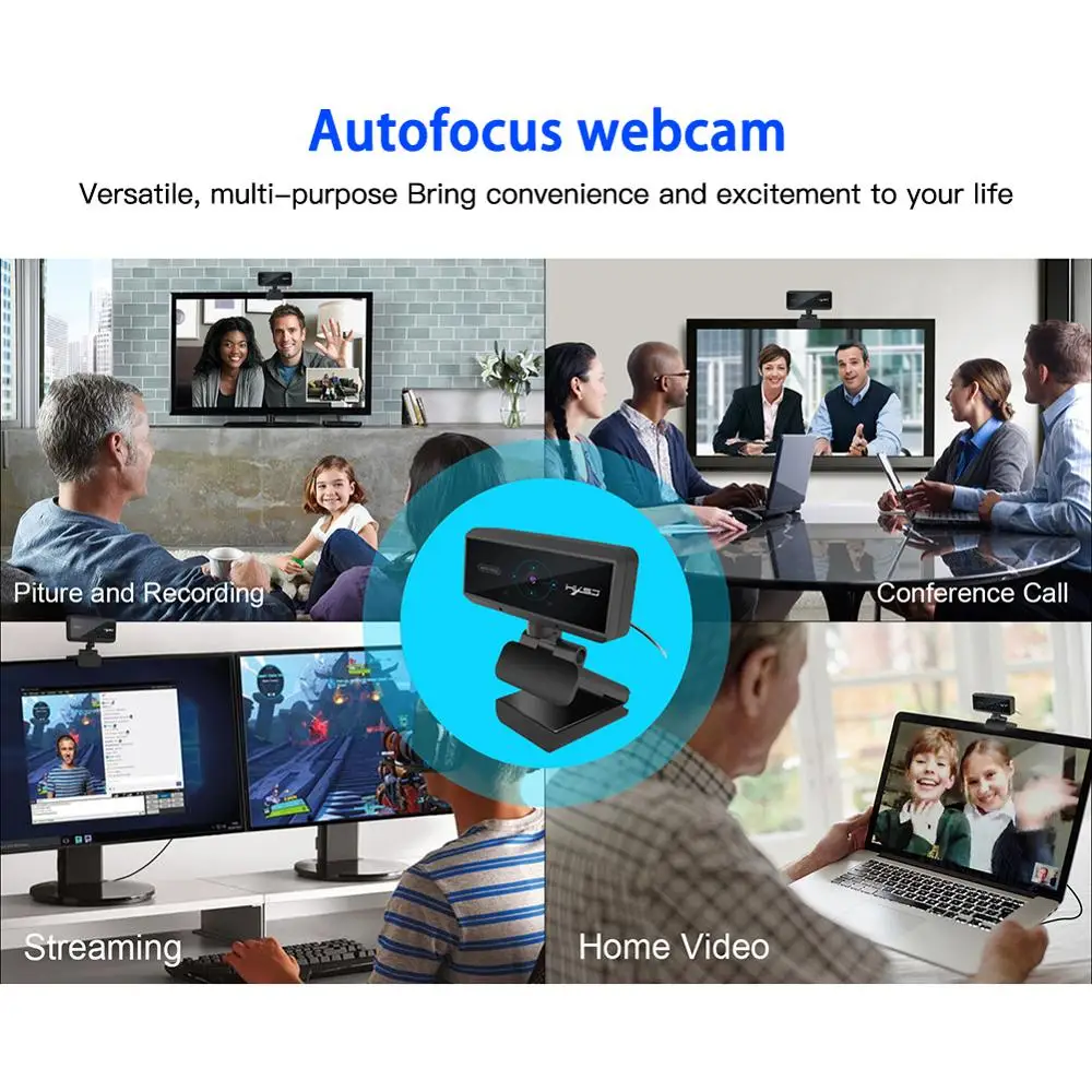 HD 1080P Computer Video Recording Webcam 5 Megapixel Web Camera Auto Focus Webcam With Microphone
HD 1080P Computer Video Recording Webcam 5 Megapixel Web Camera Auto Focus Webcam With Microphone