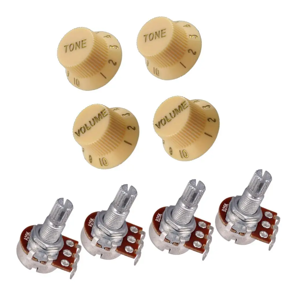 Bass Guitar Potentiometer 25K 18mm Volume Tone Control Knob Accessories Set Bass Guitar Potentiometer 25K 18mm Volume Tone Control Knob Accessories Set