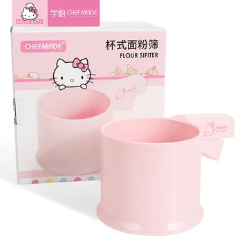 CHEFMADE Hello Kitty Kitchen Genuine Pink Semi-automatic Hand-pressed Cup Type Sugar Powder Flour Sieve Fine Mesh With Scale
CHEFMADE Hello Kitty Kitchen Genuine Pink Semi-automatic Hand-pressed Cup Type Sugar Powder Flour Sieve Fine Mesh With Scale