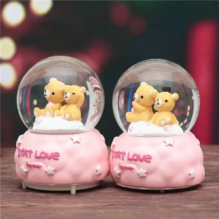 creative couples crystal ball home decoration crafts gift yellow