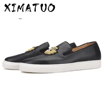 2020 new black colors Genuine Leather Men sneakers Handcrafted Indian silk embroidery men's casual shoes white bottom
2020 new black colors Genuine Leather Men sneakers Handcrafted Indian silk embroidery men's casual shoes white bottom