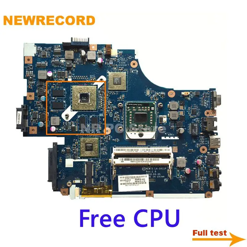 NEWRECORD NEW75 LA-5911P MBR4302001 материнская плата для ноутбука Acer aspire 5551 5552G HD5650M 1 ГБ DDR3 разъем