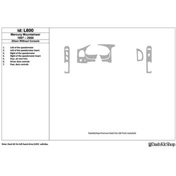 Interior lining for Mercury Mountaineer 1997-2001. Set L600.
Interior lining for Mercury Mountaineer 1997-2001. Set L600.