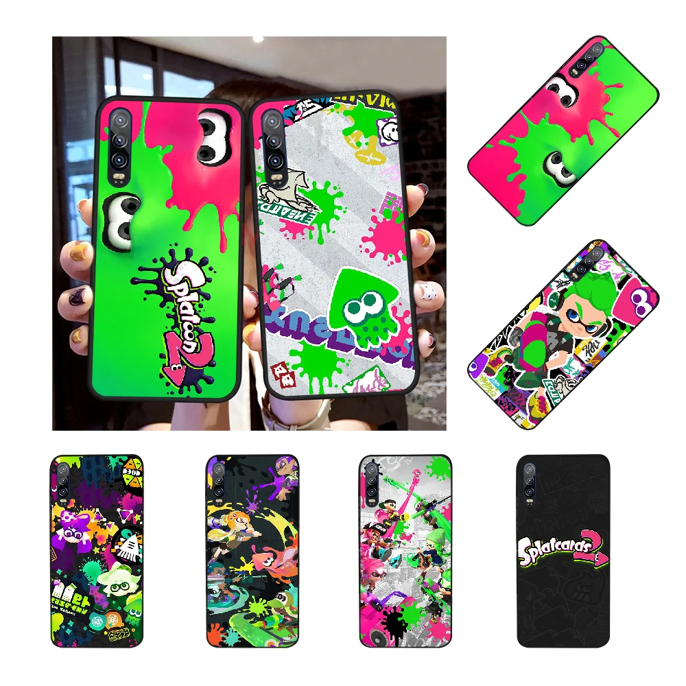 

NBDRUICAI colorful art cartoon Splatoon 2 Cover Black Soft Shell Phone Case for Huawei P30 P20 P10 P9 P8 Mate 20 10 Pro Lite