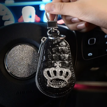 Luxury Diamond Crown Car Key Case Cover Leather Rhinestone Car Key Holder Storage Bag Cute Car Accessories Girls Women Universal
Luxury Diamond Crown Car Key Case Cover Leather Rhinestone Car Key Holder Storage Bag Cute Car Accessories Girls Women Universal