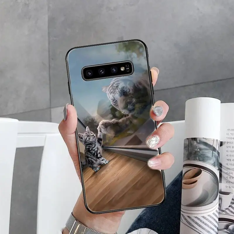 Кота Тигра с принтом Лев и Король мягкая оболочка чехол для телефона Samsung S6 S7 край