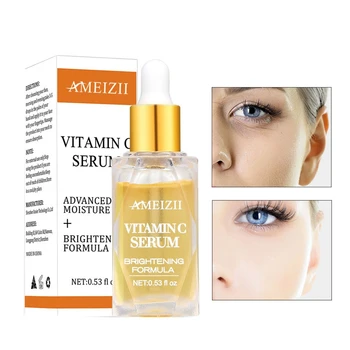Ameizii Vitamin C Face Serum Whitening Brighten Skin Pure Hyaluronic Acid Fade Dark Spots Anti-Aging Skin Care Firming Essence