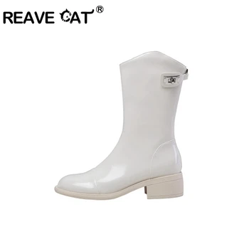 REAVECAT Autumn Winter Mid-Calf boot Genuine Leather Round toe Block heels Zip Buckle Big size 33-40 Rian Boots Daily A3177
REAVECAT Autumn Winter Mid-Calf boot Genuine Leather Round toe Block heels Zip Buckle Big size 33-40 Rian Boots Daily A3177