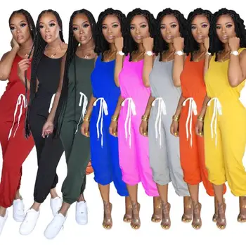 Jumpsuit trousers sleeveless fashion street multiple colors casual women's hot selling solid color jumpsuit Macacão
Jumpsuit trousers sleeveless fashion street multiple colors casual women's hot selling solid color jumpsuit Macacão