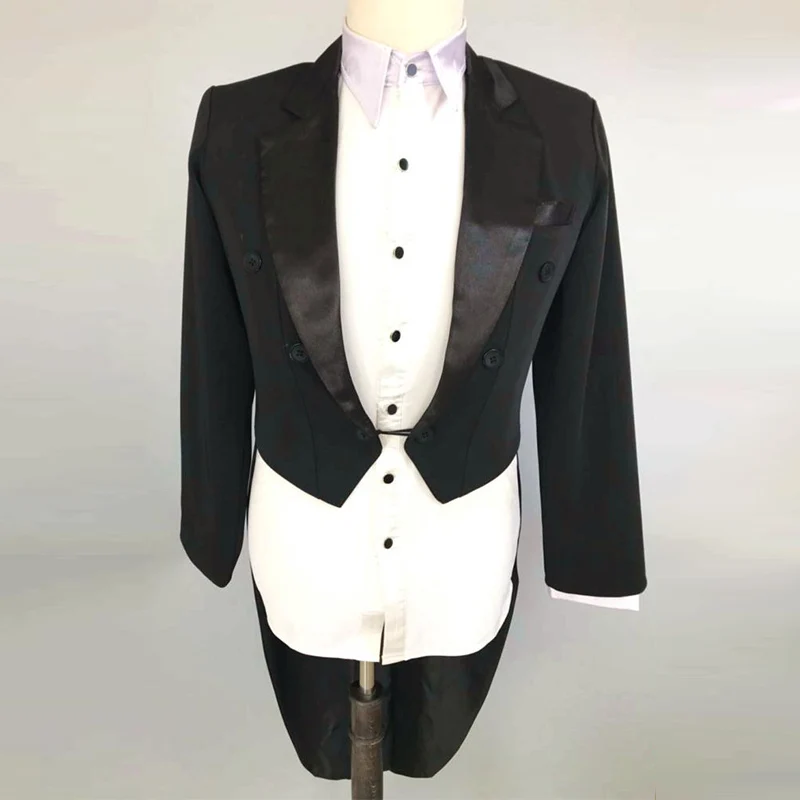 

New Ballroom Dance Jacket For Men Tuxedo Tail International Standard Dance Waltz Tango Competition Suit One Pieces Coat DL5277