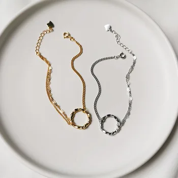 Amaiyllis 925 Sterling Silver Minimalist Circle Chams Bracelet Gold Silver Double layer Bracelet For Women Jewellry Gift
Amaiyllis 925 Sterling Silver Minimalist Circle Chams Bracelet Gold Silver Double layer Bracelet For Women Jewellry Gift