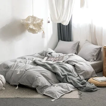 3pc Cotton Bedding Sets with Tassel Decor US King Size Duvet Cover Pillowcase Bedroom Decor Home Textile
3pc Cotton Bedding Sets with Tassel Decor US King Size Duvet Cover Pillowcase Bedroom Decor Home Textile