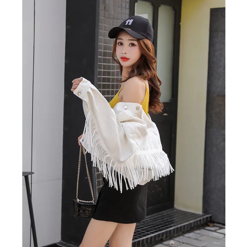 Photo Shoot 2019 Early Autumn Online Celebrity Style Tassels Loose-Fit Korean-style Students Jacket Jeans Coat Women's Fashion
Photo Shoot 2019 Early Autumn Online Celebrity Style Tassels Loose-Fit Korean-style Students Jacket Jeans Coat Women's Fashion