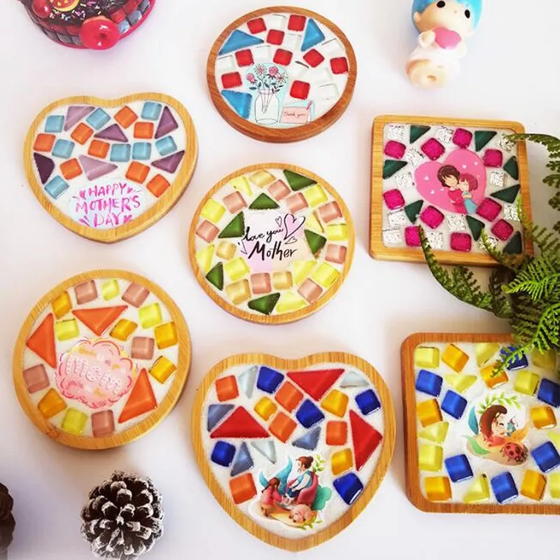 Glitter Glass Mosaic tiles Bamboo Coaster Material mosaic Stones Pebbles Crafts Children Puzzle DIY Mosaic Making gifts for mom
Glitter Glass Mosaic tiles Bamboo Coaster Material mosaic Stones Pebbles Crafts Children Puzzle DIY Mosaic Making gifts for mom