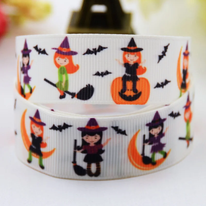 22mm 25mm 38mm 75mm Ruban satin Halloween haunted Cartoon Character printed Grosgrain Ribbon party decoration X-00488 10 Yards | Дом и сад