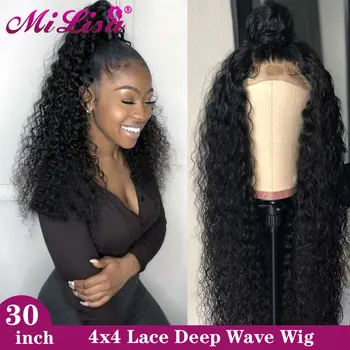 30 Inch Deep Wave Closure wigs For Black Women Curly Human Hair Wigs Mi Lisa Remy Brazilian Hair PrePlucked 4x4 Lace Closure Wig
30 Inch Deep Wave Closure wigs For Black Women Curly Human Hair Wigs Mi Lisa Remy Brazilian Hair PrePlucked 4x4 Lace Closure Wig