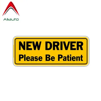 

Aliauto Warning Car Sticker Creative New Driver Please Be Patient Decal Accessories PVC for Vw Golf 5 Nissan Juke Logan,15cm*6cm