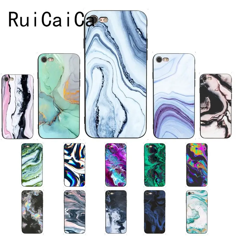 Ruicaica художественная мраморная краска Coque Shell чехол для телефона iPhone 8 7 6 6S X XS MAX 5 5S SE