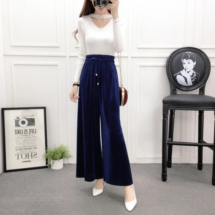 Gold Velvet Loose Ankle-length Pants Women 2019 Elastic High Waist Casual Lace Up Pants Women Solid Winter Pants Women
Gold Velvet Loose Ankle-length Pants Women 2019 Elastic High Waist Casual Lace Up Pants Women Solid Winter Pants Women