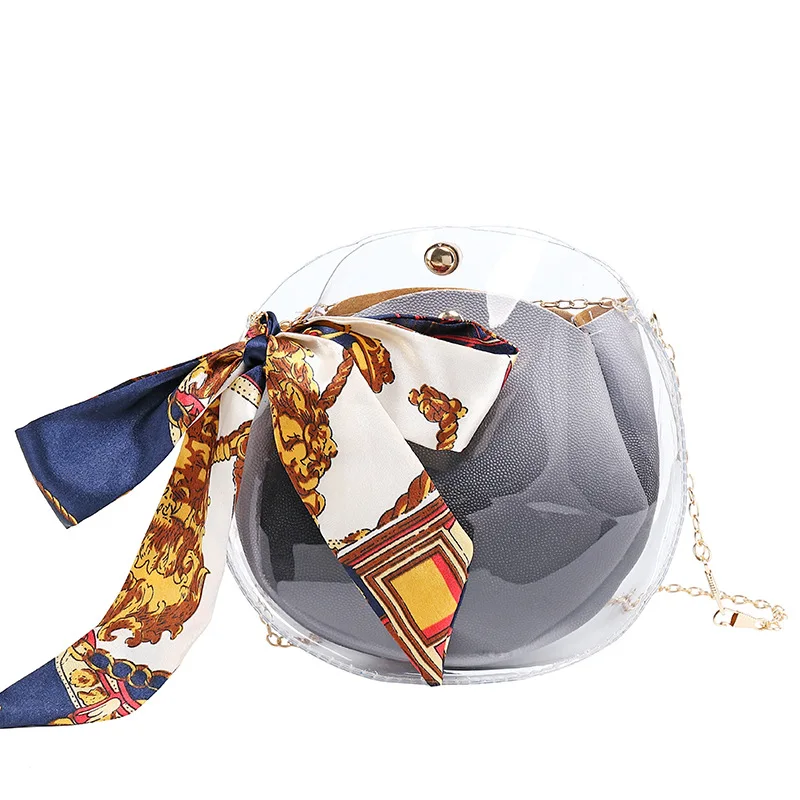 Transparent PVC Women Design Funny Shopping Handbag Jelly Handbag Fashion Clear Shoulder Chains Composite Bag With Scarves
Transparent PVC Women Design Funny Shopping Handbag Jelly Handbag Fashion Clear Shoulder Chains Composite Bag With Scarves
