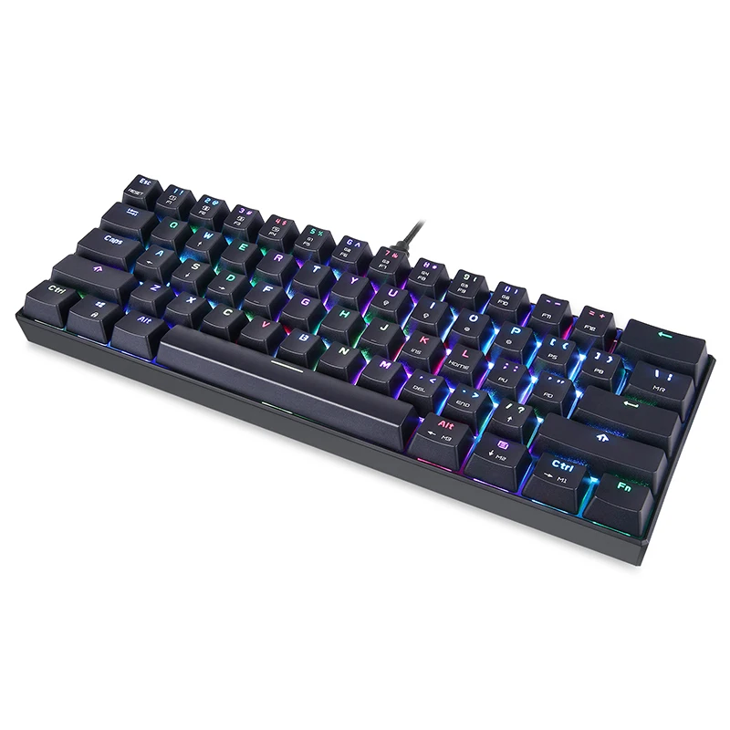 

MOTOSPEED CK61 Mechanical Keyboard RGB Backlight Blue/Black Switches 61-Key Gaming Keypad 2ms Response Speed All Anti-ghost Keys