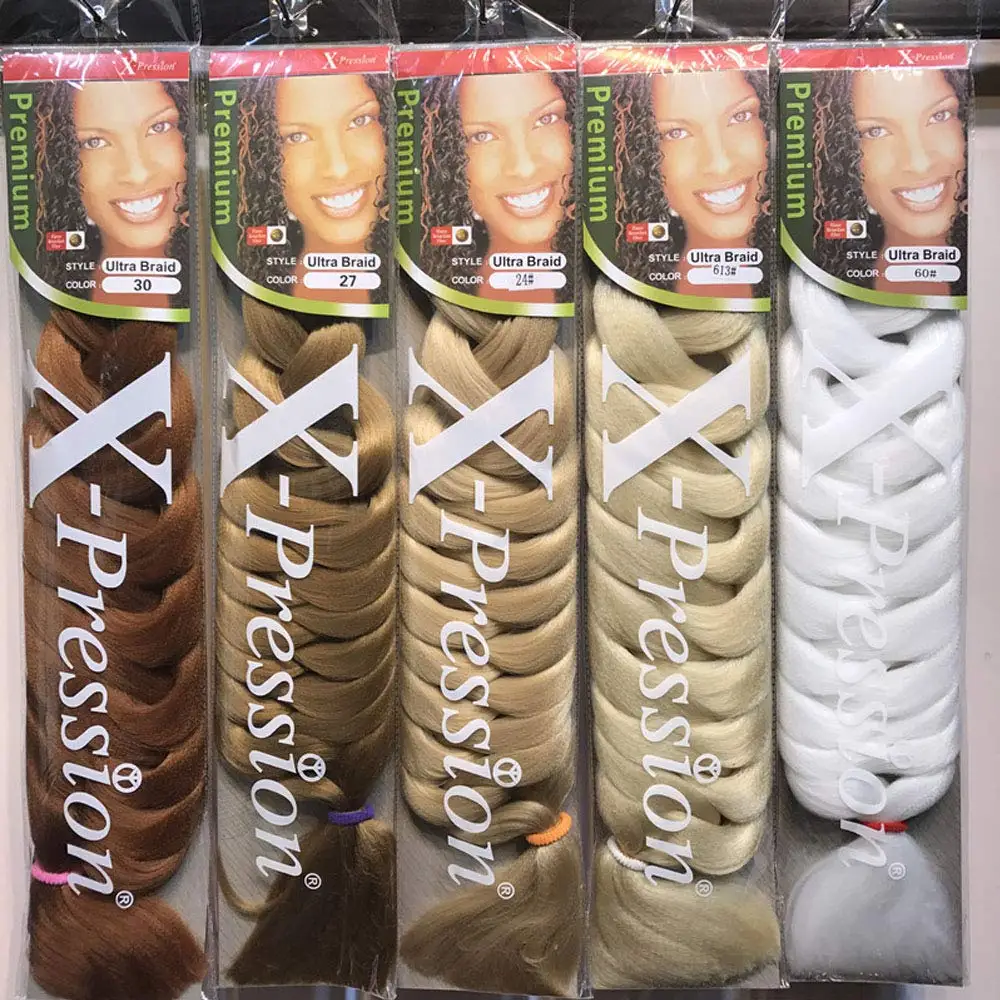 

82 Inch Xpression Jumbo Braiding Hair 165g Pre Stretched Wholesale Box Twist Braids Synthetic Hair Extensions For Black Women