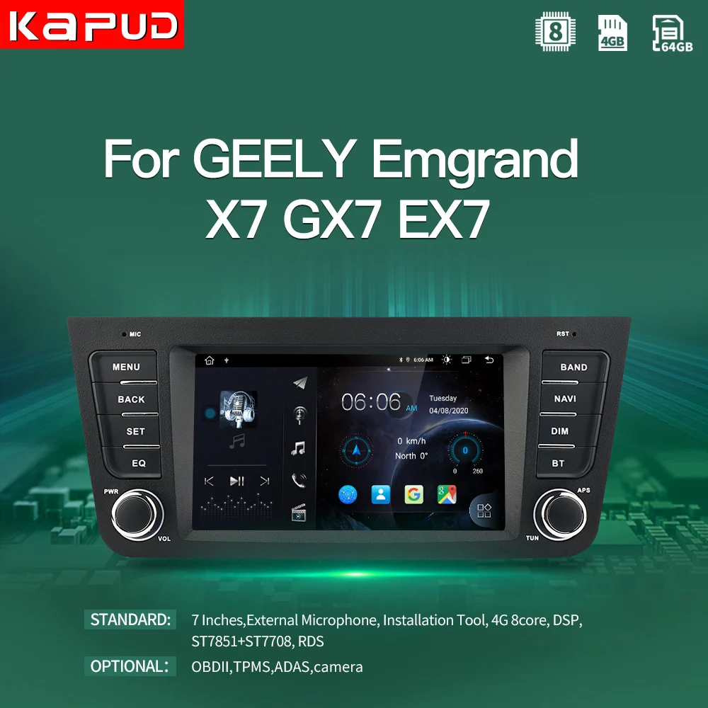 Автомобильный мультимедийный плеер Kapud автомагнитола с экраном 7 дюймов 4G GPS