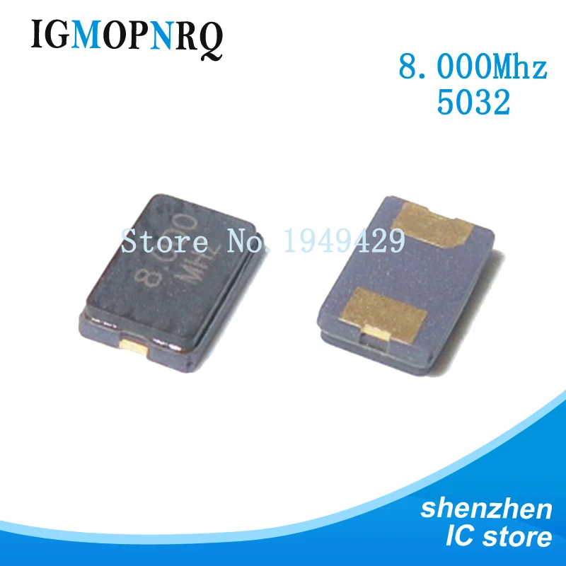 10pcs 8MHZ 8.000mhz 2Pin 5032 smd quartz resonator Crystal | Электронные компоненты и принадлежности