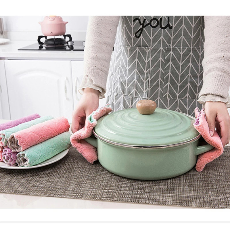 HOT1/4pcs Cheaper Double-layer Absorbent Microfiber Kitchen Dish Cloth Non-stick Oil Household Cleaning Wiping Towel Kichen Tool
HOT1/4pcs Cheaper Double-layer Absorbent Microfiber Kitchen Dish Cloth Non-stick Oil Household Cleaning Wiping Towel Kichen Tool
