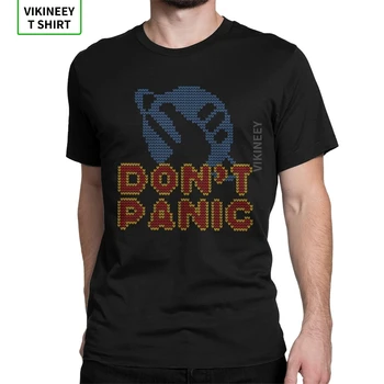Don't Panic Hitchhiker's Guide To The Galaxy TShirt Men Science Fiction Forty Two Marvin Cotton Tees Short Sleeve T Shirt
Don't Panic Hitchhiker's Guide To The Galaxy TShirt Men Science Fiction Forty Two Marvin Cotton Tees Short Sleeve T Shirt