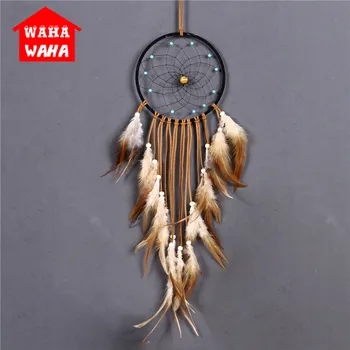 India Retro Dream Catcher Net with Brown Feathers Pendant ,Natural Turquoise Wind Chimes Ornament Gifts Wall Hanging Decoration
India Retro Dream Catcher Net with Brown Feathers Pendant ,Natural Turquoise Wind Chimes Ornament Gifts Wall Hanging Decoration