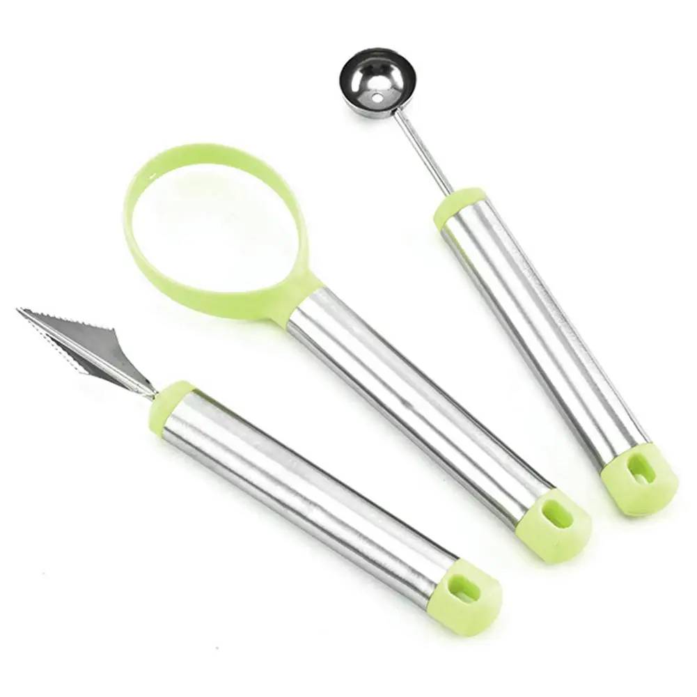 3Pcs Melon Baller Multifunctional Rustproof Carving Knife Fruit Scoop Slicer Dig Pulp Separator Cutter Easy to Clean
3Pcs Melon Baller Multifunctional Rustproof Carving Knife Fruit Scoop Slicer Dig Pulp Separator Cutter Easy to Clean