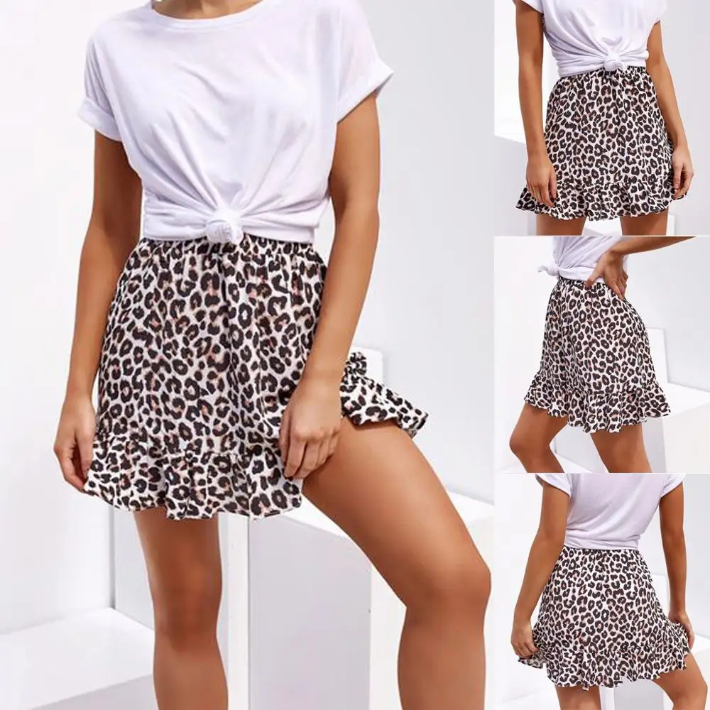 2019 Women New Fashion Hot Casual Sexy Skirt Women Summer Fashion Leopard Print Midder Elastic Waist Ruffles Mini Skirt N4
2019 Women New Fashion Hot Casual Sexy Skirt Women Summer Fashion Leopard Print Midder Elastic Waist Ruffles Mini Skirt N4