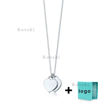 XL TFX TTFF Rllen Original Classic Silver Double Love Necklace Suitable for Women's Party Jewelry Wholesale Free Delivery.
XL TFX TTFF Rllen Original Classic Silver Double Love Necklace Suitable for Women's Party Jewelry Wholesale Free Delivery.