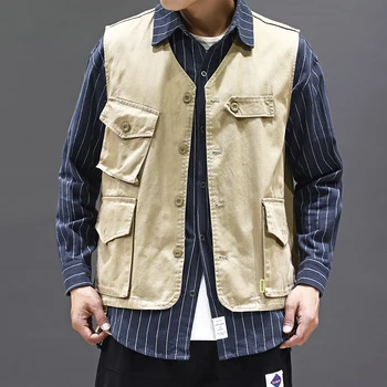 Men's Vest 2020 Spring New Overalls Men's Jacket Loose Large Size Casual Cardigan Vest Youth Wild V-Neck Vest Cotton Top
Men's Vest 2020 Spring New Overalls Men's Jacket Loose Large Size Casual Cardigan Vest Youth Wild V-Neck Vest Cotton Top