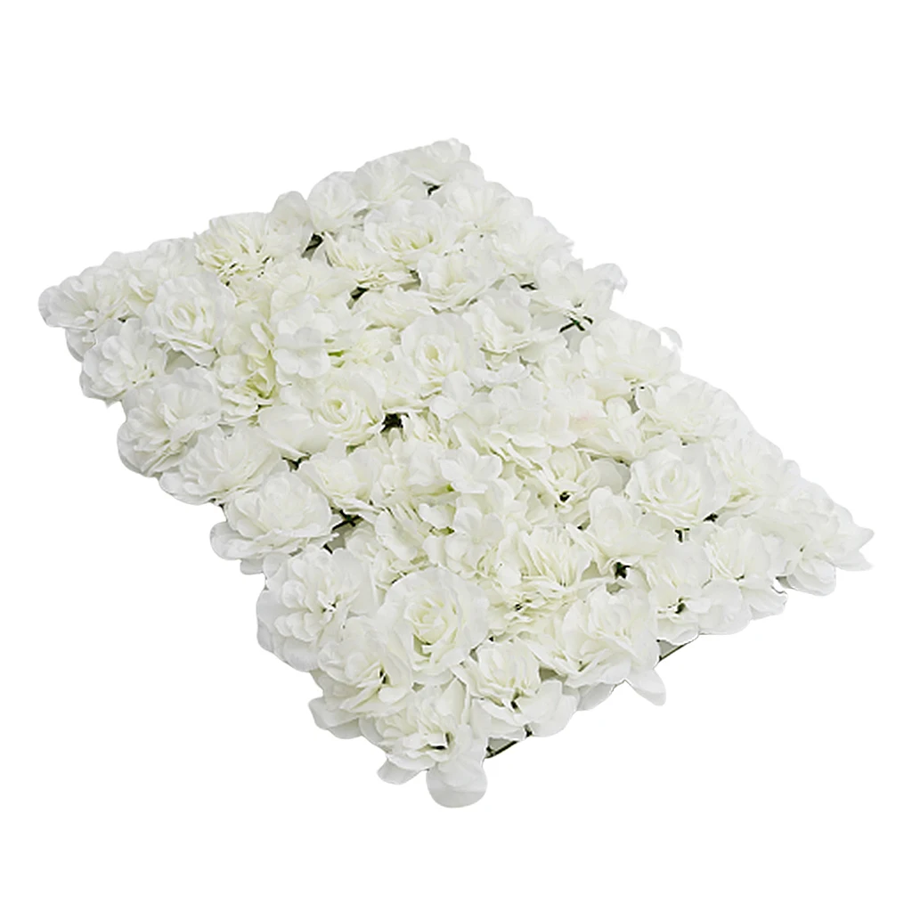 2pieces Silk Artificial Flower Wall Panel Wedding Venue Shop Window Decor Cream 2pieces Silk Artificial Flower Wall Panel Wedding Venue Shop Window Decor Cream