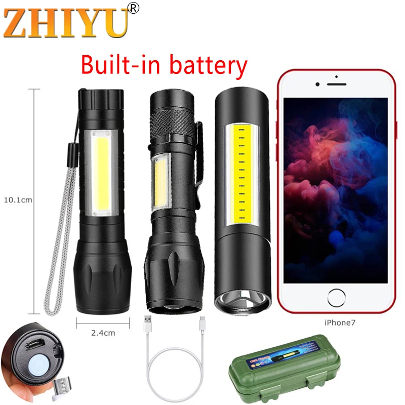Mini Portable 2 LED Flashlight COB USB Rechargeable Lantern 3 Modes Work Flash Lights Torch Outdoor Fishing Camping Lanterns
Mini Portable 2 LED Flashlight COB USB Rechargeable Lantern 3 Modes Work Flash Lights Torch Outdoor Fishing Camping Lanterns
