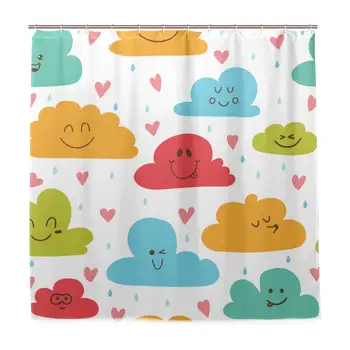 Cartoon Cute Hand Drawn Pattern with Clouds Drops Hearts Shower Curtain 60x72 Inch, Home Decorative Polyester Bath Curtain with
Cartoon Cute Hand Drawn Pattern with Clouds Drops Hearts Shower Curtain 60x72 Inch, Home Decorative Polyester Bath Curtain with