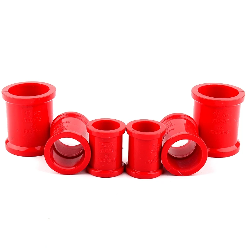 

10-50pcs 20mm 25mm 32mm Red PVC Pipe Equal Straight Connector Garden Irrigation Equal Tube Adapter Fittings Water Pipe Connector