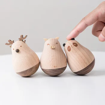Office Desk Creative Decompression Small Decorations Living Room Deer & Panda Creative Wooden Animal Tumbler Decoration
Office Desk Creative Decompression Small Decorations Living Room Deer & Panda Creative Wooden Animal Tumbler Decoration