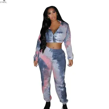 Women Tracksuit Tie Dyeing Print Two Piece Set Casual Hoodies Jacket + Long Pants Female Bodycon Soprting Track Suit Vestidos
Women Tracksuit Tie Dyeing Print Two Piece Set Casual Hoodies Jacket + Long Pants Female Bodycon Soprting Track Suit Vestidos