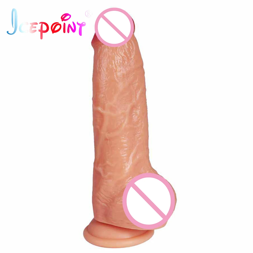 ICEPOINT Realistic silicone dildo Double Layer Liquid Silicone Suction Cup Skin feeling Penis Sex Toys for Woman Masturbation