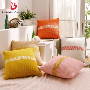 Bubble Kiss Pure Cotton Throw Pillow Cover Knitting Home Sofa Waist Pillow Covers Candy Color Car Travel Cushion Cover 45X45CM 
Bubble Kiss Pure Cotton Throw Pillow Cover Knitting Home Sofa Waist Pillow Covers Candy Color Car Travel Cushion Cover 45X45CM