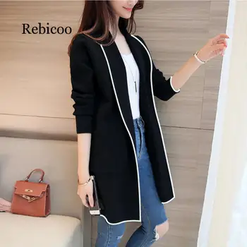 2019 autumn and winter new Korean women's loose wild solid color sweater in the long section long-sleeved cardigan coat women
2019 autumn and winter new Korean women's loose wild solid color sweater in the long section long-sleeved cardigan coat women