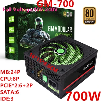 

New PSU For GameMax Brand ATX Half Modular 80plus Bronze Silent Power Supply for Video Games 700W Power Supply GM-700