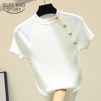 Casual T-Shirt Female Korean Thin Knitted Black T-Shirt Short Sleeve Women Tops 2020 Summer Ladies Solid Tee Shirt Femme 8783 50 
Casual T-Shirt Female Korean Thin Knitted Black T-Shirt Short Sleeve Women Tops 2020 Summer Ladies Solid Tee Shirt Femme 8783 50