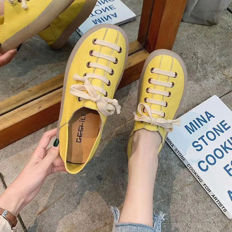 2019 Autumn New Style White Shoes Student Flat Versatile Lace-up Peas Shoes Women's Casual Slip-on Shoes
2019 Autumn New Style White Shoes Student Flat Versatile Lace-up Peas Shoes Women's Casual Slip-on Shoes
