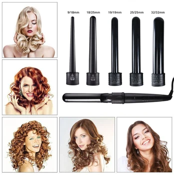Professional Hair Curler 5 in 1 Curling Wand Interchangeable Hair Curler Roller Curling Iron Electric Salon Hair Styling Tool 
Professional Hair Curler 5 in 1 Curling Wand Interchangeable Hair Curler Roller Curling Iron Electric Salon Hair Styling Tool