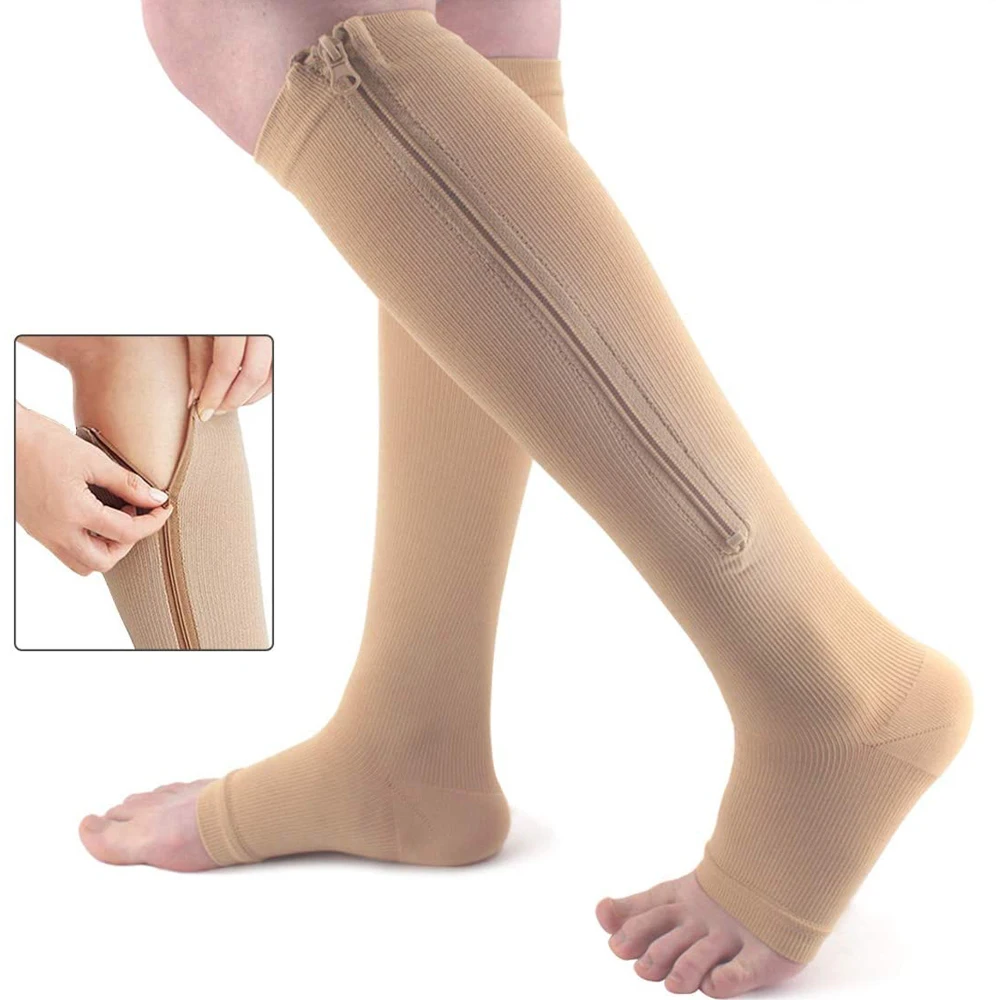 Open Toe Knee Length Zipper Compression Stockings Women's Slim Sleeping Beauty Leg Prevent Varicose Veins
Open Toe Knee Length Zipper Compression Stockings Women's Slim Sleeping Beauty Leg Prevent Varicose Veins