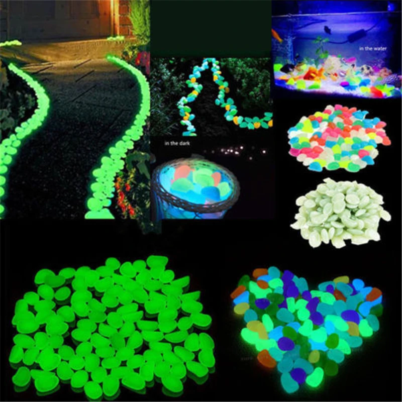 Garden Decor Luminous Stones Glow In Dark Decorative Pebbles Outdoor Fish Tank Decoration Pebble Rocks Aquarium Mix Color